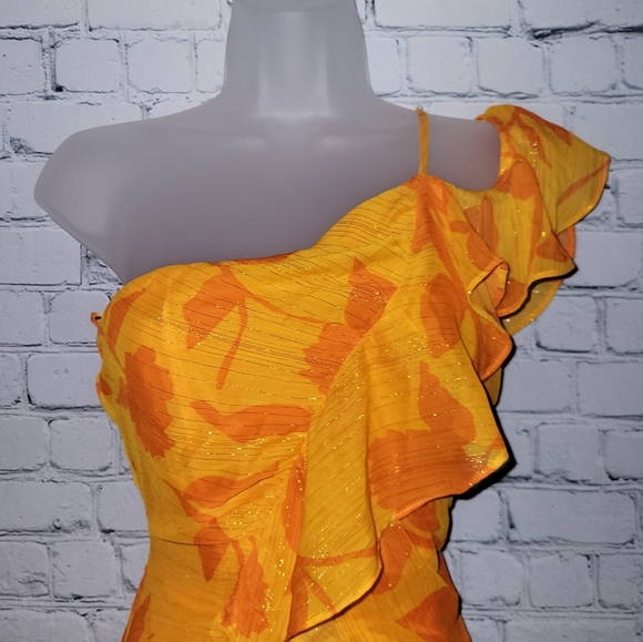 NWT Taylor Size 6 Ruffle One-Shoulder Dress - Picture 2 of 8